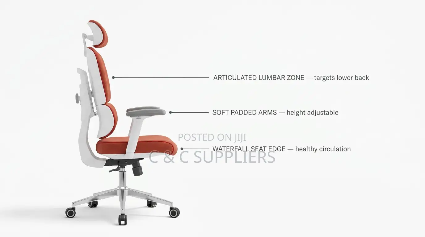 Executive Full Fabric Orange Study Chair