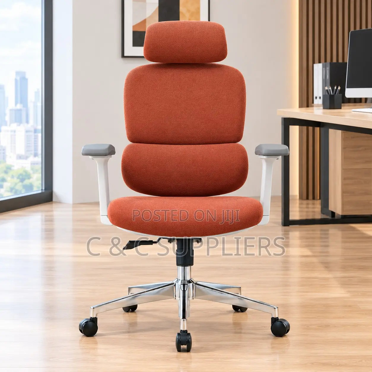 Executive Full Fabric Orange Study Chair