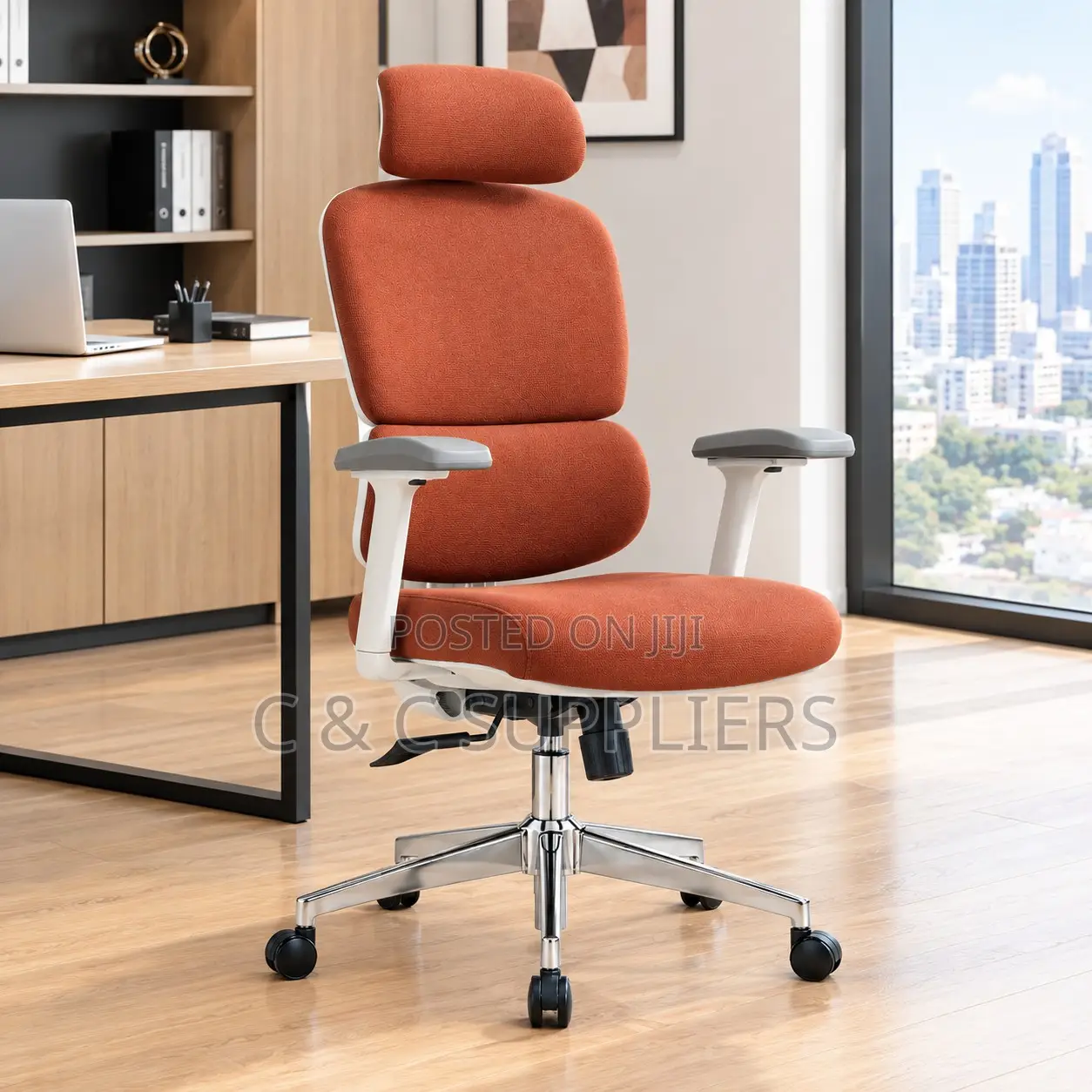 Executive Full Fabric Orange Study Chair