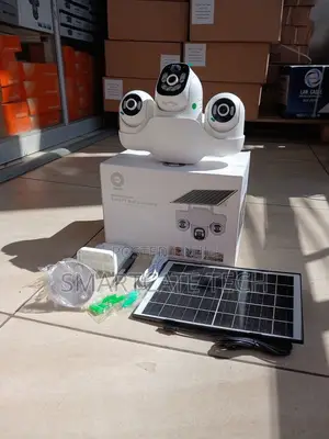 V380 Pro 3-Lens Solar Surveillance Camera With Night Vision