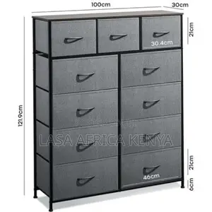 Lasa 11-Tier Fabric Storage Cabinet - Dark Grey.