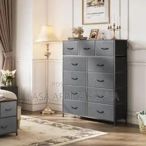 Lasa 11-Tier Fabric Storage Cabinet - Dark Grey.