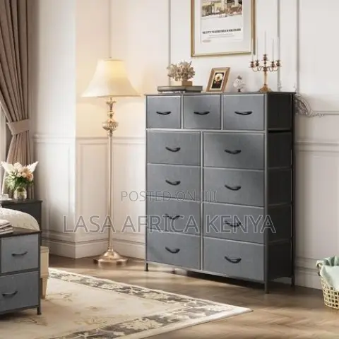 Lasa 11-Tier Fabric Storage Cabinet - Dark Grey.