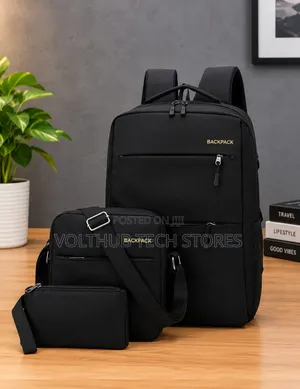 3in 1 Bagpack Bag Wallet With USB Port