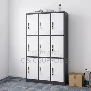 9 Locker Gray Filling Document Cabinet.