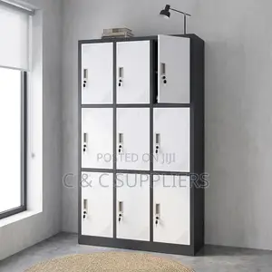 9 Locker Gray Filling Document Cabinet.