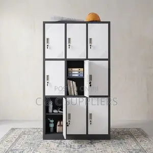 9 Locker Gray Filling Document Cabinet.