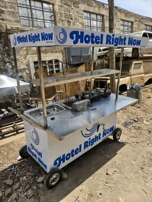 Branded Stainless Steel Mobile Food Cart — Complete Cooking Station