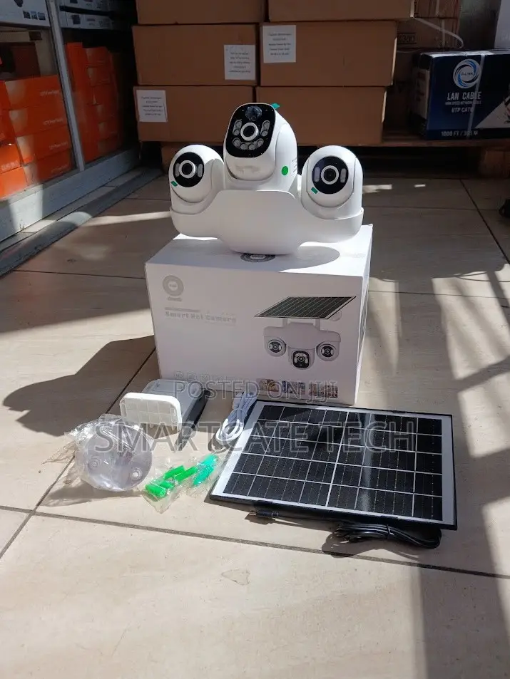 Smart Triple Lens Solar Powered PTZ CCTV Camera