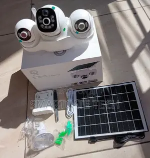 Triple Screen Wireless Solar PTZ Camera With Night Vision