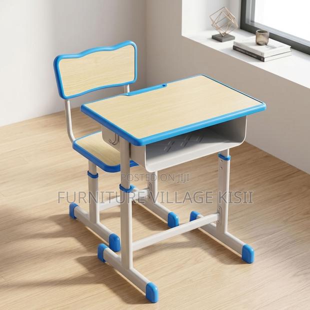 Blue Beige Study Kids Desk - main view