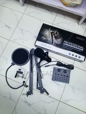 Legendary Vocal Condenser Microphone V8 Sound Card Boom Arm Kit
