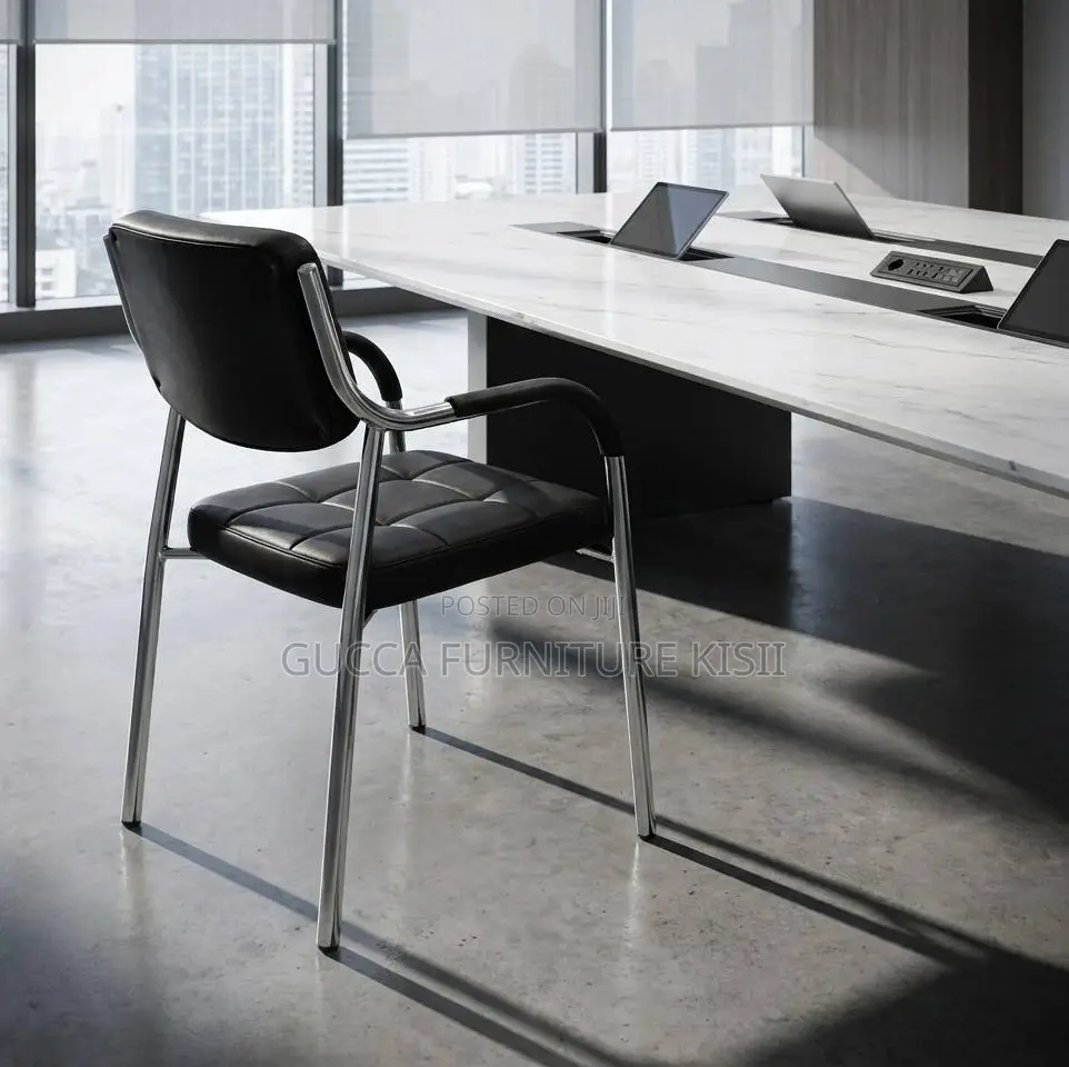 Catalina Leather Stackable Seat With Armrest