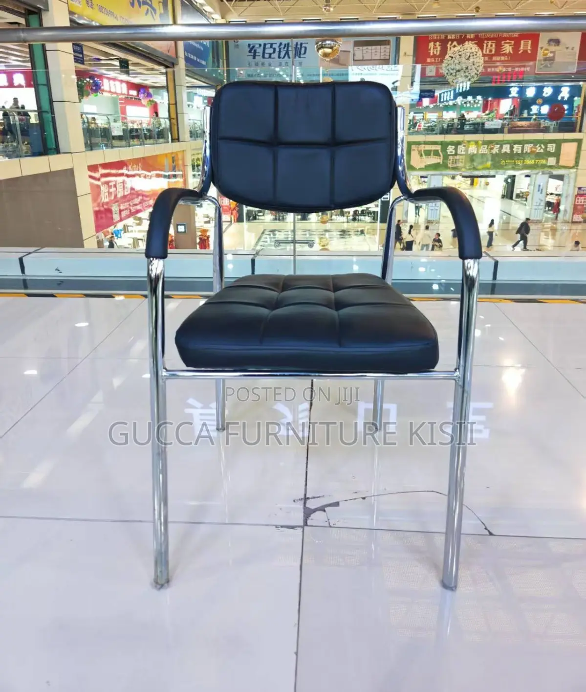 Catalina Leather Stackable Seat With Armrest