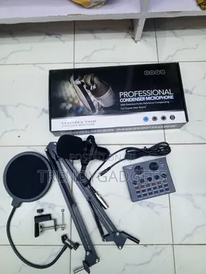 Legendary Vocal Studio Condenser Mic Kit With V8 Sound Card