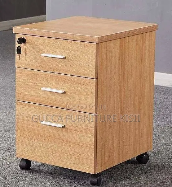 3 Drawer Wooden Storage Pedestal With Rollers