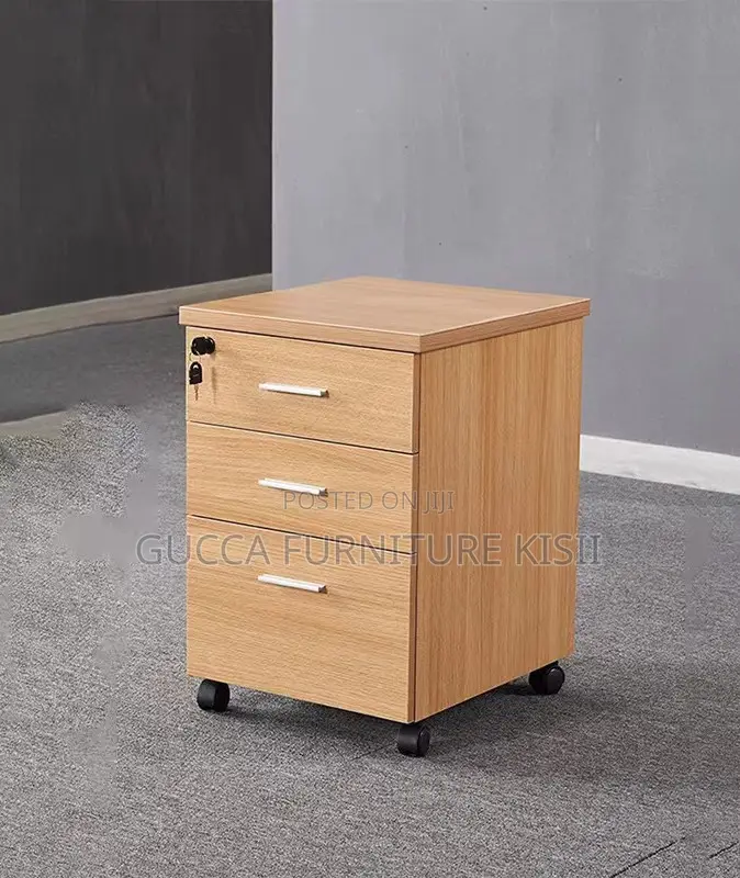 3 Drawer Wooden Storage Pedestal With Rollers