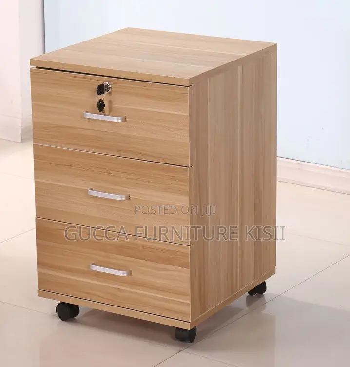 3 Drawer Wooden Storage Pedestal With Rollers