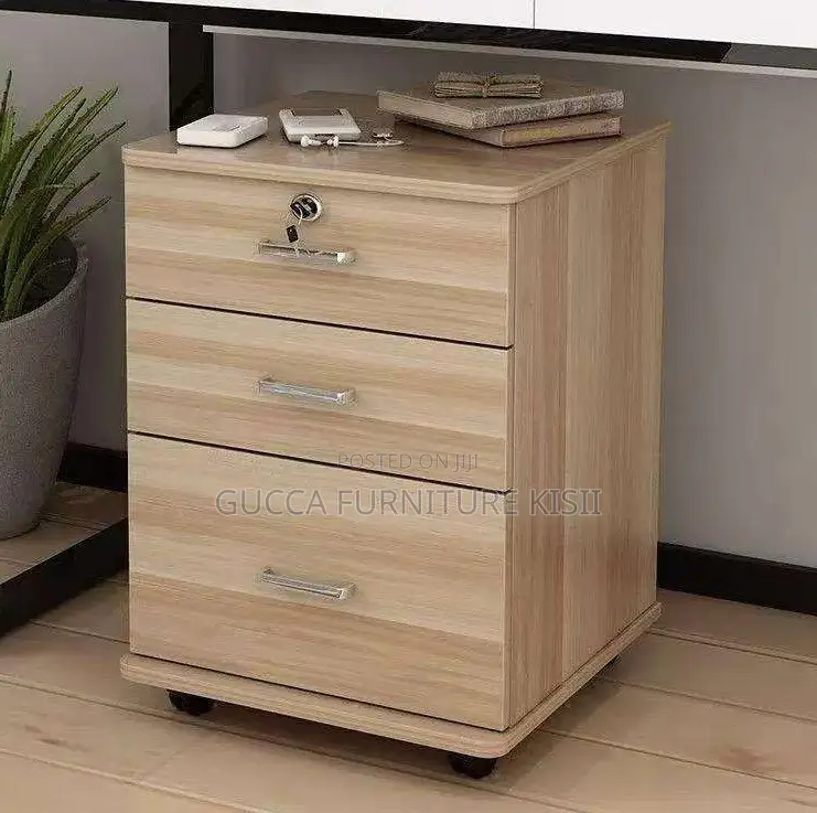 3 Drawer Wooden Storage Pedestal With Rollers