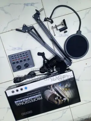 V8 Sound Card Condenser Microphone Kit for Podcast & Streaming