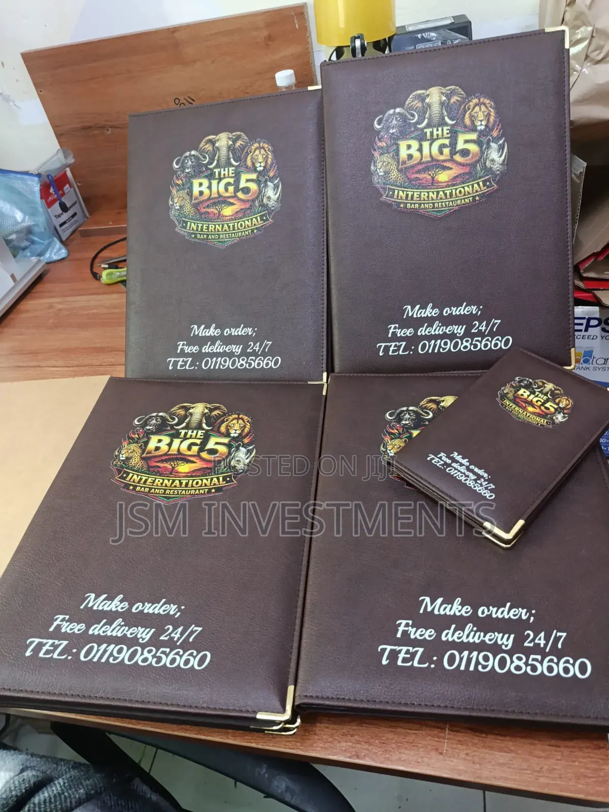 Dark Brown Finish Menu Folders(A4)