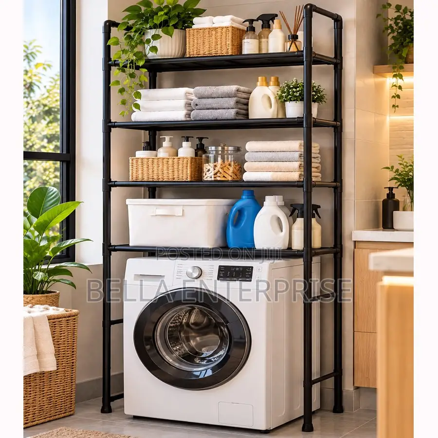 Floor-Standing Clothes RackKeep Your Laundry Area Neat and Organized