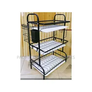 Metallic 3 Tier Dishrack and Kitchen Organizer- BLACK