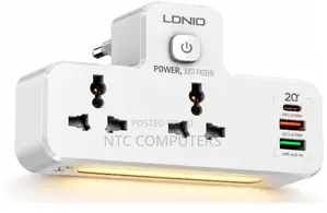 LDNIO SC2311 3-Port USB Charger Extension 2 AC Sockets 2500w.