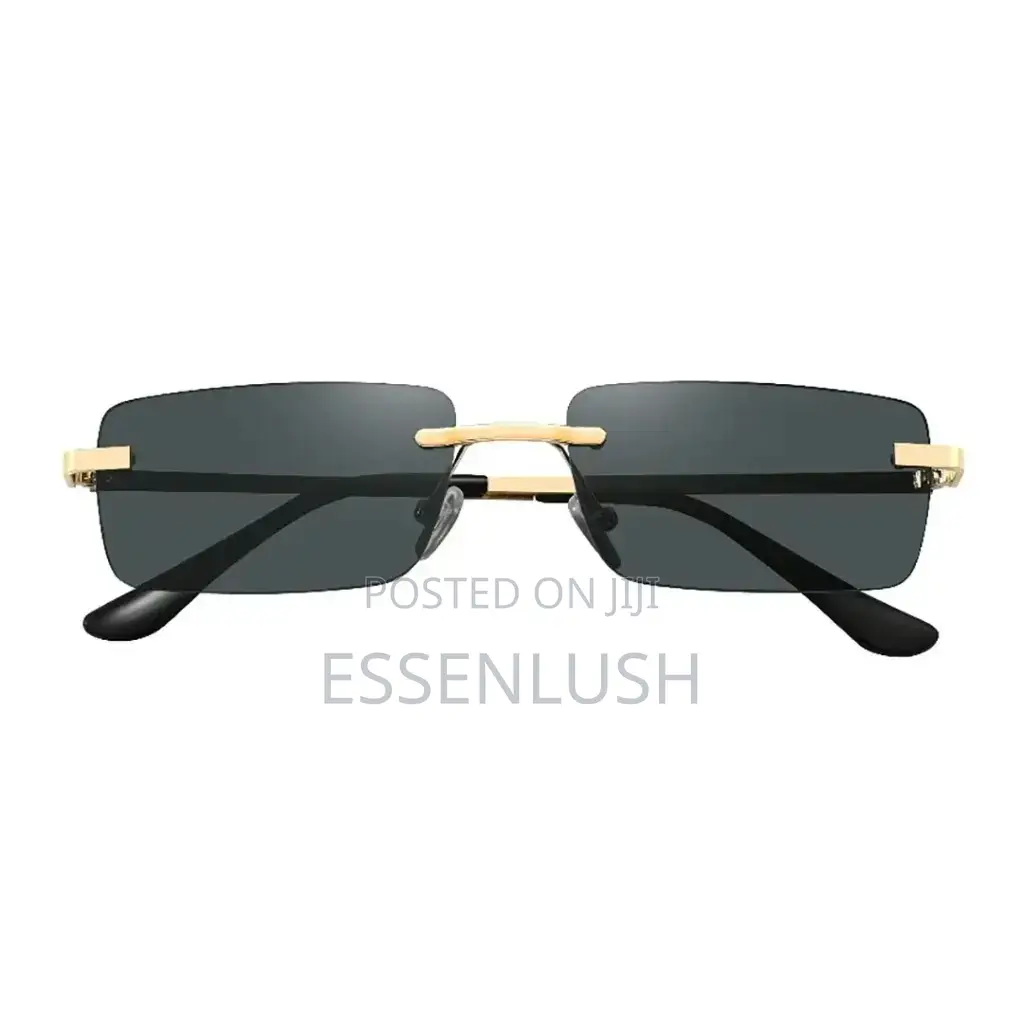 Rimless Black, Green Lion Vallegio Sunglasses