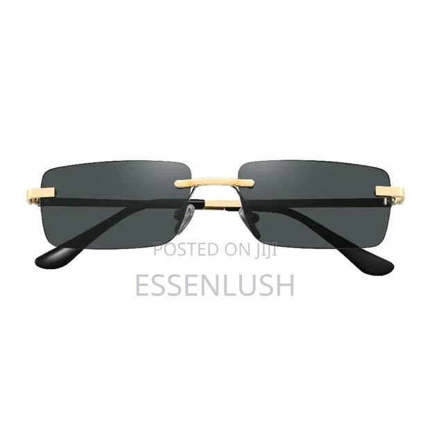 Rimless Black, Green Lion Vallegio Sunglasses