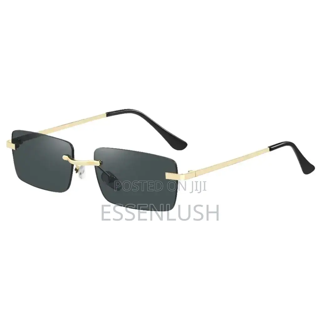 Rimless Black, Green Lion Vallegio Sunglasses