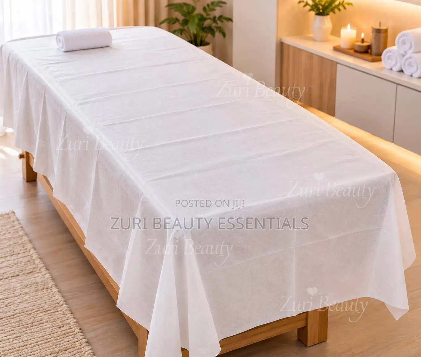 5pc Disposable Oil-Free Spa Bedsheet (White)
