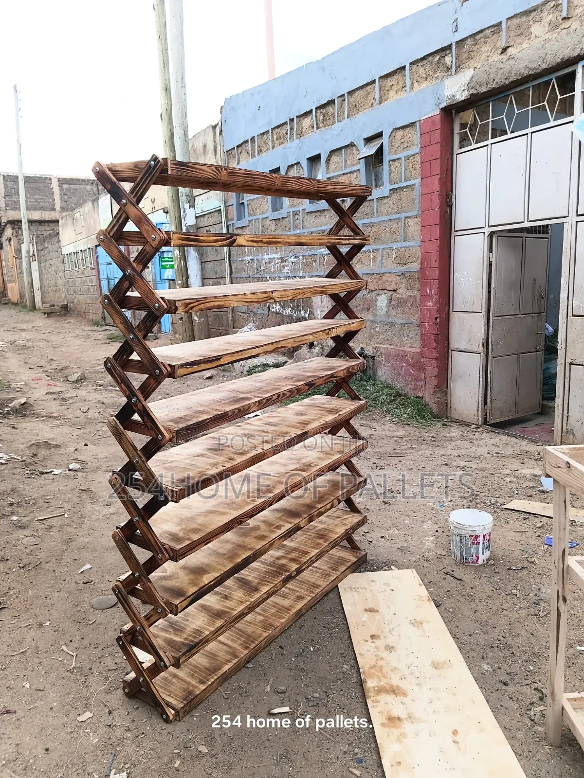 All Brown Rustic 60 Pairs Pallet Shoe Rack