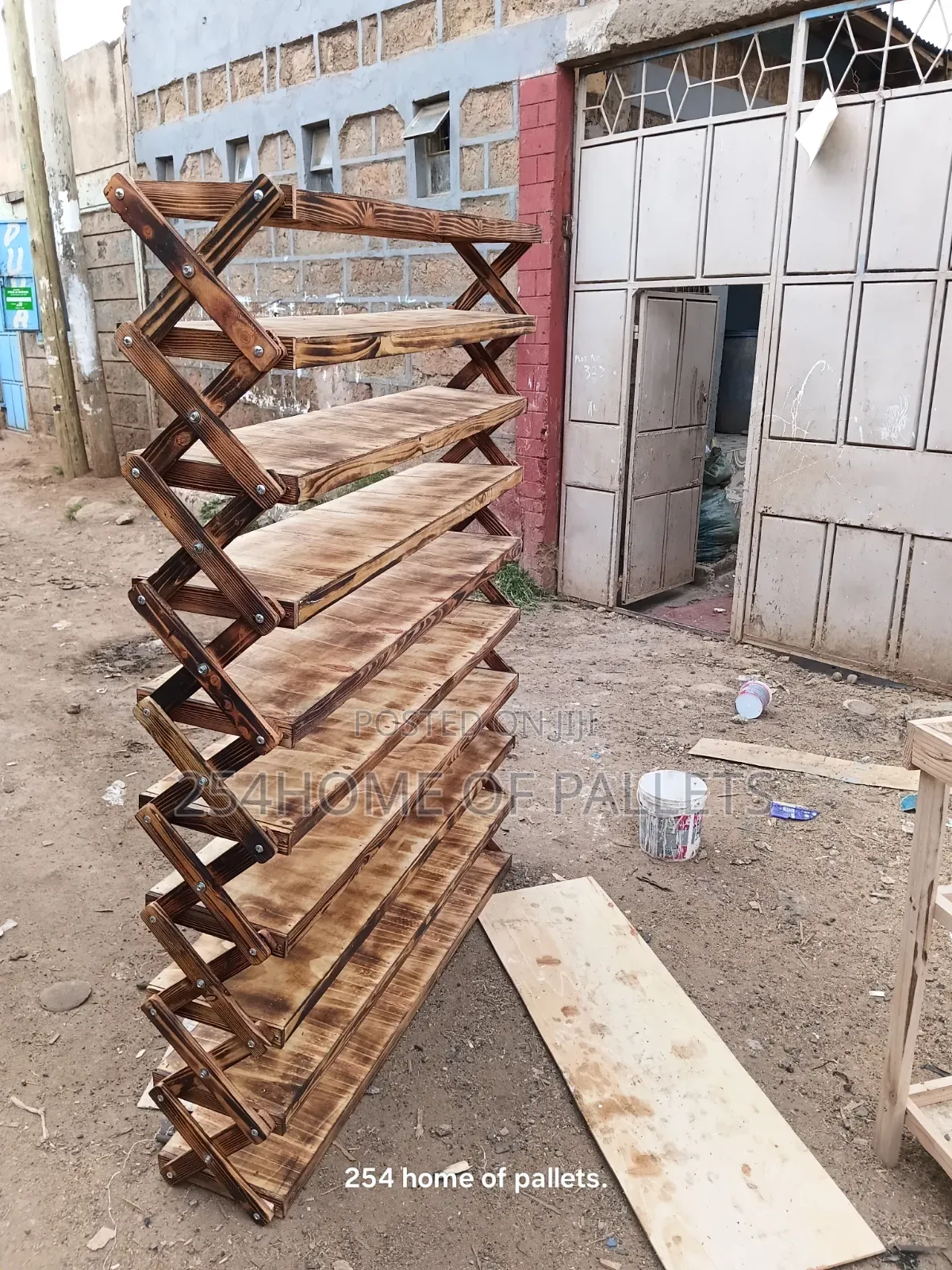 All Brown Rustic 60 Pairs Pallet Shoe Rack