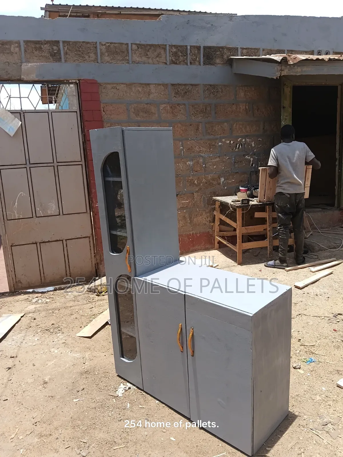 Light Grey Kitchen Cabinet Safi. Wooden