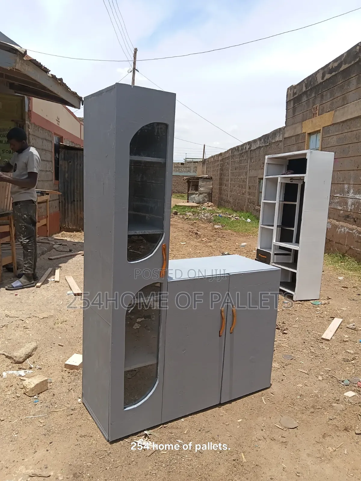 Light Grey Kitchen Cabinet Safi. Wooden