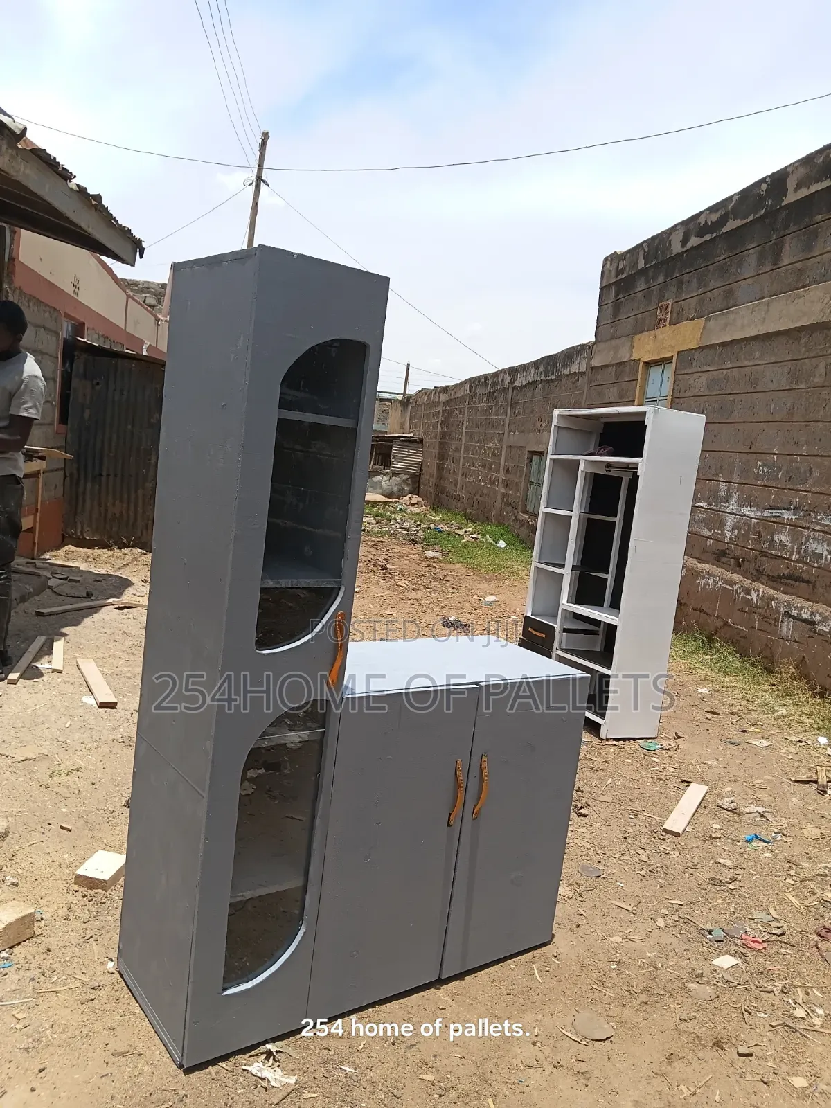 Light Grey Kitchen Cabinet Safi. Wooden