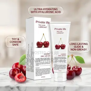 Private Life Cherry Water-Based Sex Lubricant– Hyaluronic Acid Formula