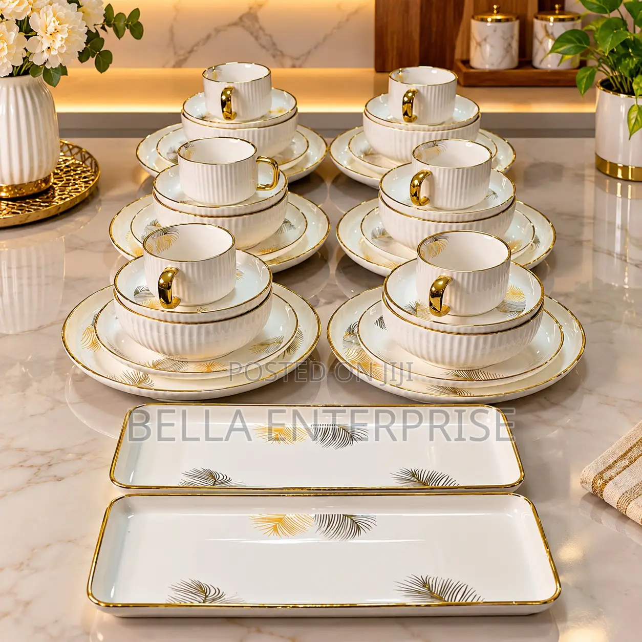 32pcs Elegant European Porcelain Dinner Set