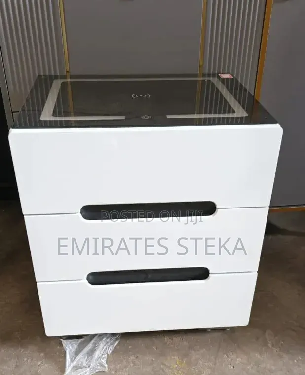 Imported Bedside Table With Led and Wireless Charger