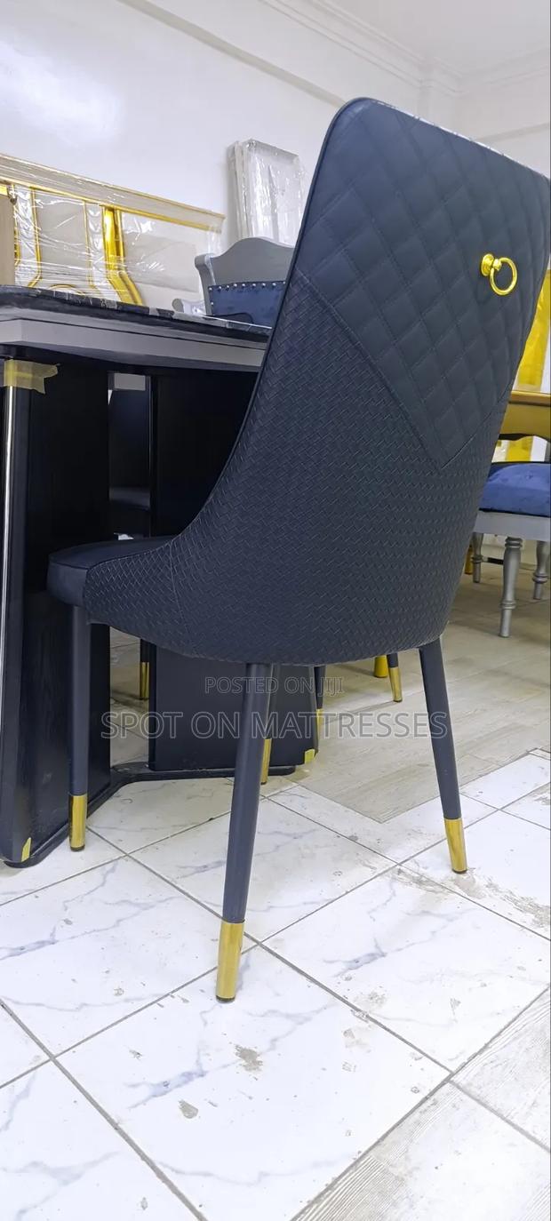 Dining Set With Marble Top Table + 6 Leather Seats. Free Delivery! - thumbnail 3