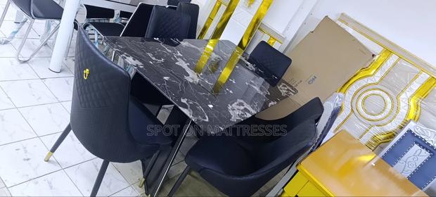 Dining Set With Marble Top Table + 6 Leather Seats. Free Delivery! - thumbnail 8