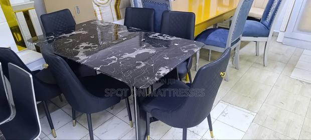 Dining Set With Marble Top Table + 6 Leather Seats. Free Delivery! - thumbnail 9