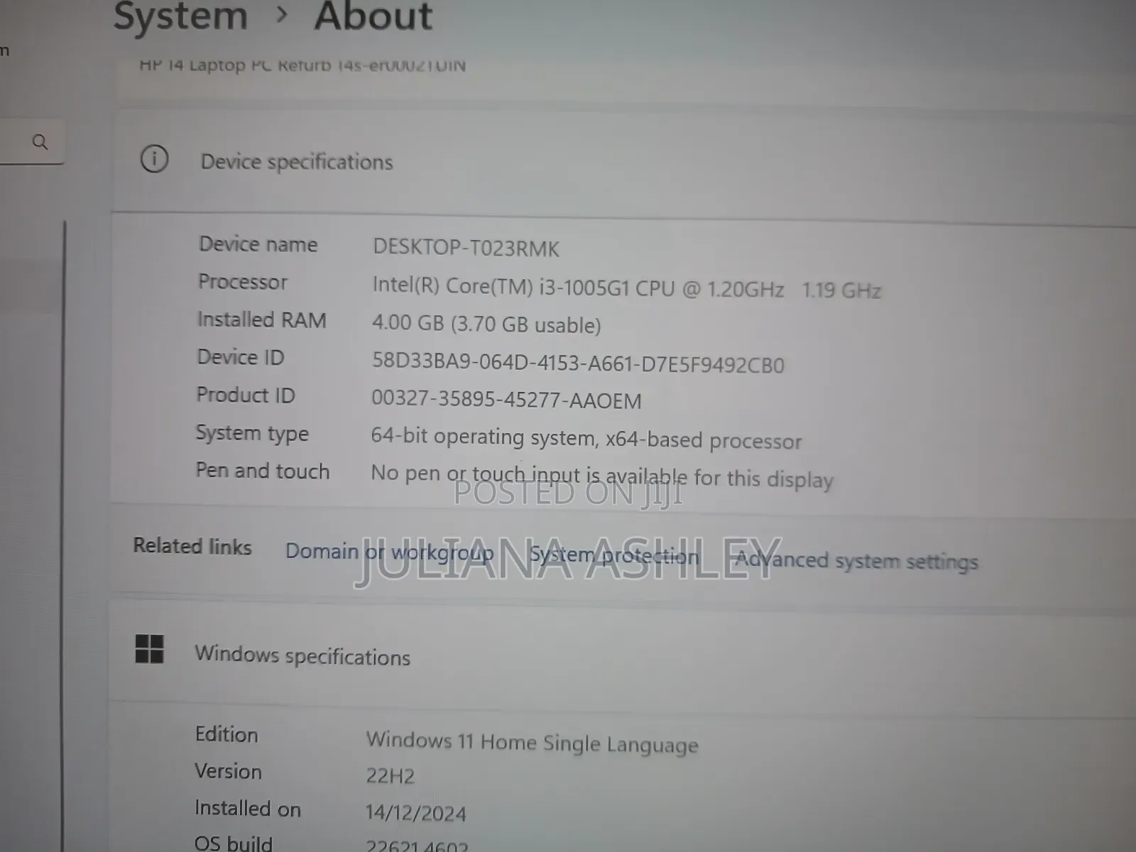 Laptop HP 14S 32GB Intel Core i3 HDD+SSD 32GB