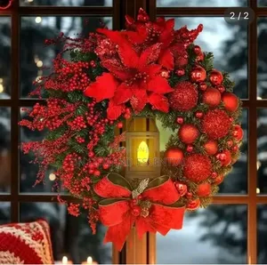 Christmas Wreath With Lamp Size 35cm