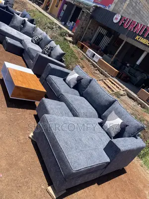 A Dark Grey Fancy L Shape Sofa