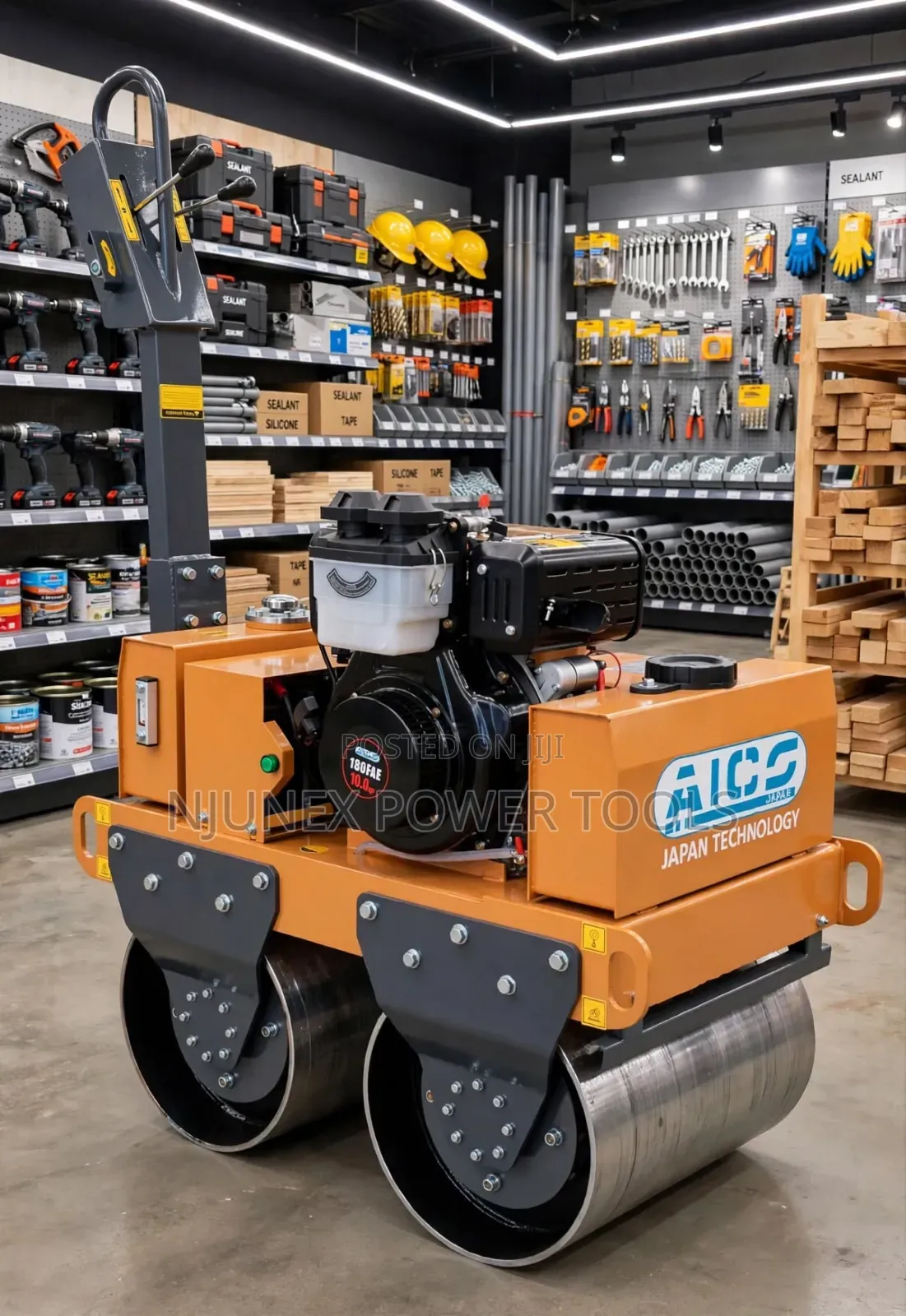 Aico Japan Double Drum Roller Powered by a 186F 10HP Diesel Engin
