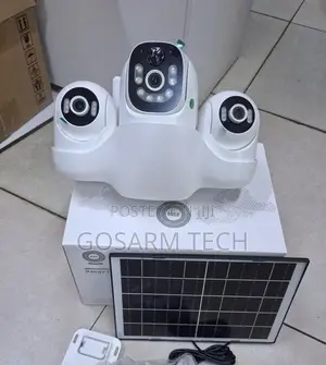 4g Triple Lens Solar CCTV Camera 360 Degrees 12mp Full Hd