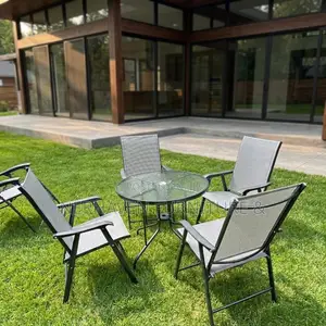 Outdoor Foldable 4 Seater Dining Set – Modern Outdoor Dining