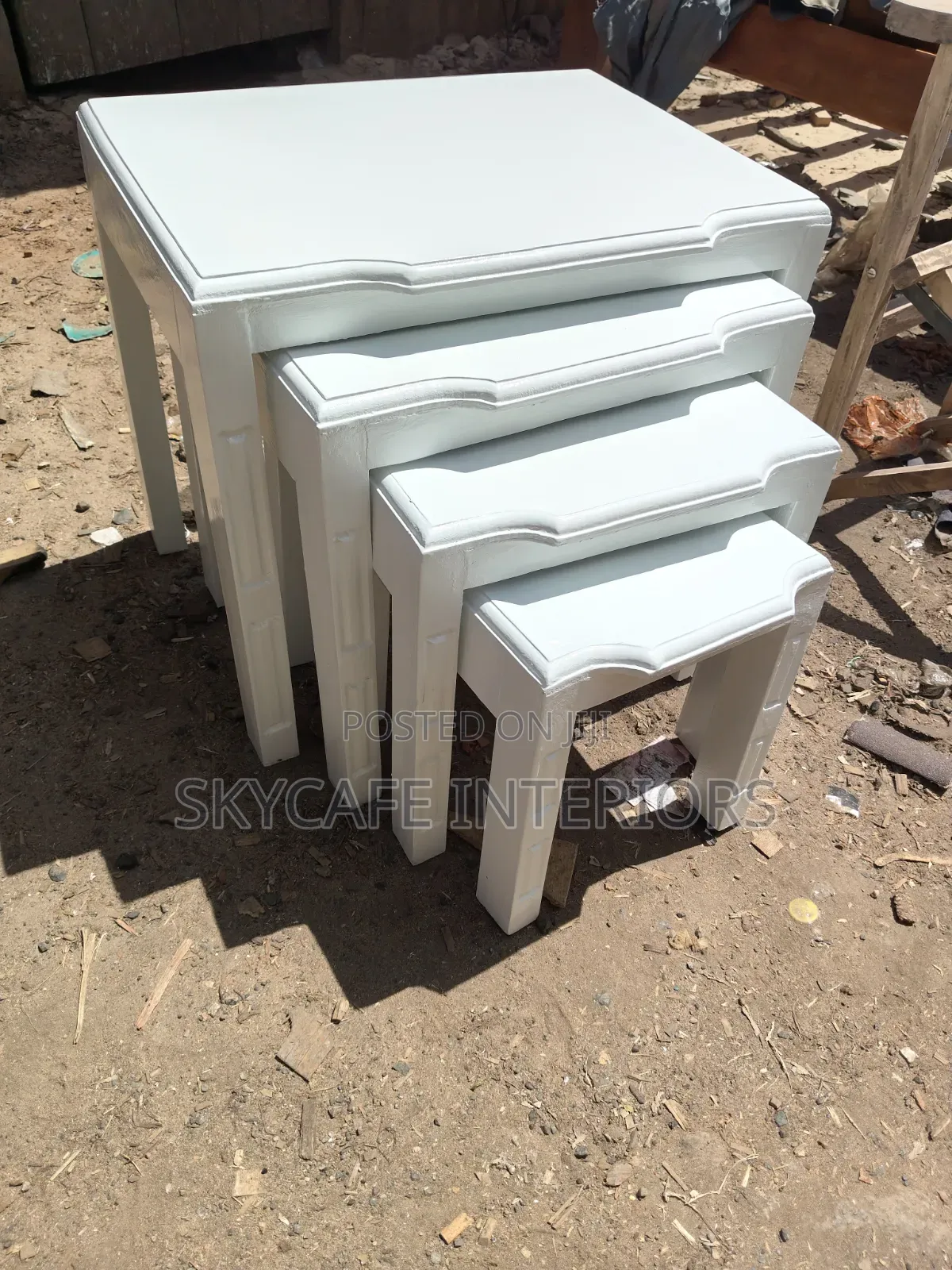 White Nesting Stools
